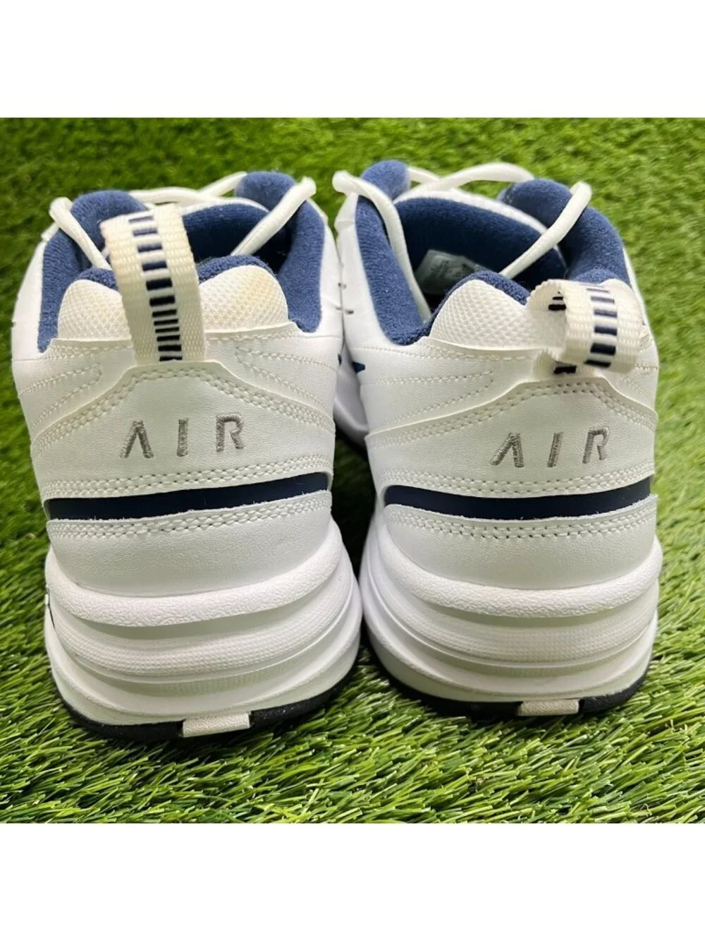 Nike Air Monarch IV Mens Size 15 White Blue Athletic Running Shoes Sneakers